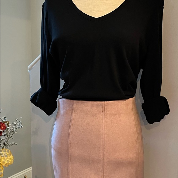 SHINESTAR Mini Skirt (only) Pink Faux Suede Back Zipper Size Small - Picture 10 of 10